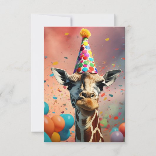 Giraffe ontwerp, kleurrijk bedankkaart (Voorkant)