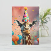 Giraffe ontwerp, kleurrijk kaart (Staand voorkant)