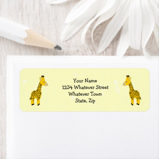 Giraffe Ontwerp Retouradres Etiket (Insitu)