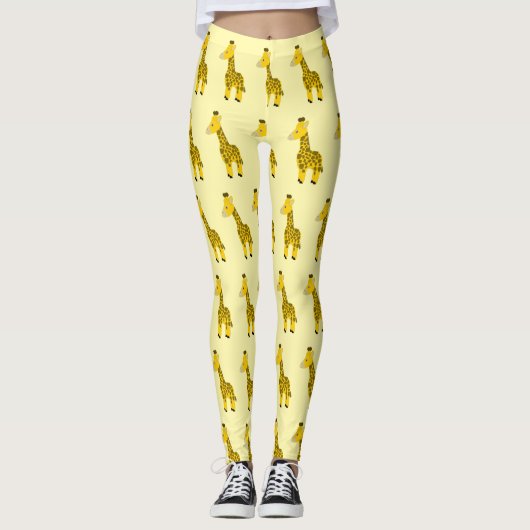 Giraffe-ontwerp U kiest achtergrondkleur Leggings (Voorkant)