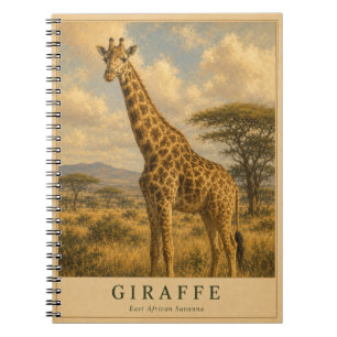 Giraffe Oost-Afrikaanse savanne VINTAGE Notitieboek