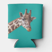 Giraffe op Blauwgroen Blikjeskoeler (Voorkant)