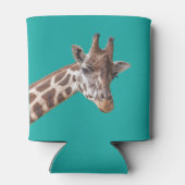 Giraffe op Blauwgroen Blikjeskoeler (Achterkant)