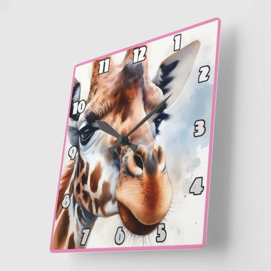 Giraffe op de Afrikaanse savanne Vierkante Klok (Hoek)