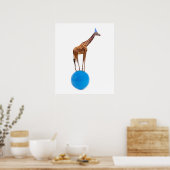 Giraffe op de bal poster (Keuken)
