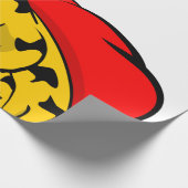 Giraffe op de fiets Kerstman Kerst Cadeaupapier (Hoek)