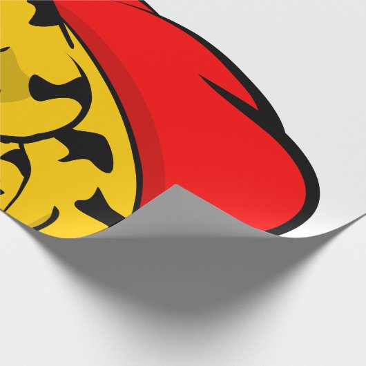 Giraffe op de fiets Kerstman Kerst Cadeaupapier (Hoek)