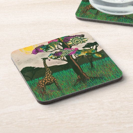 Giraffe op de Planes van Afrika Bier Onderzetter (Linkerzijde)