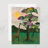 Giraffe op de Planes van Afrika Briefkaart (Voorkant / Achterkant)