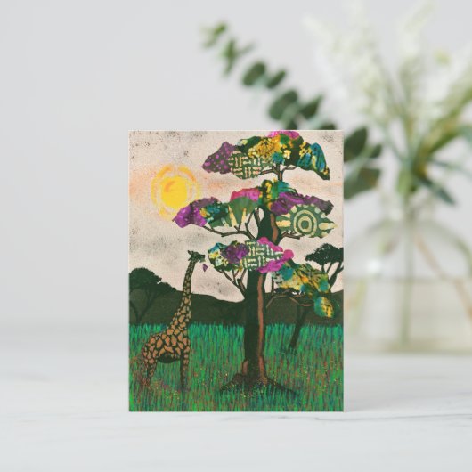 Giraffe op de Planes van Afrika Briefkaart (Staand voorkant)