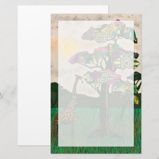 Giraffe op de Planes van Afrika Briefpapier (Voorkant / Achterkant)