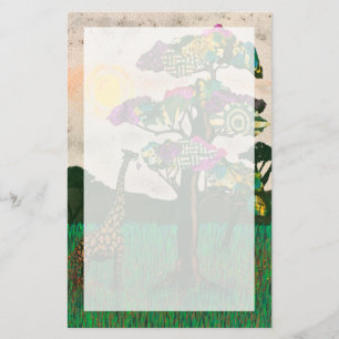 Giraffe op de Planes van Afrika Briefpapier