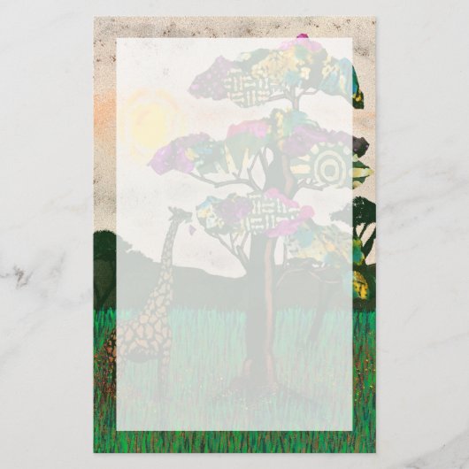 Giraffe op de Planes van Afrika Briefpapier (Voorkant)