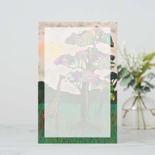 Giraffe op de Planes van Afrika Briefpapier (Staand voorkant)