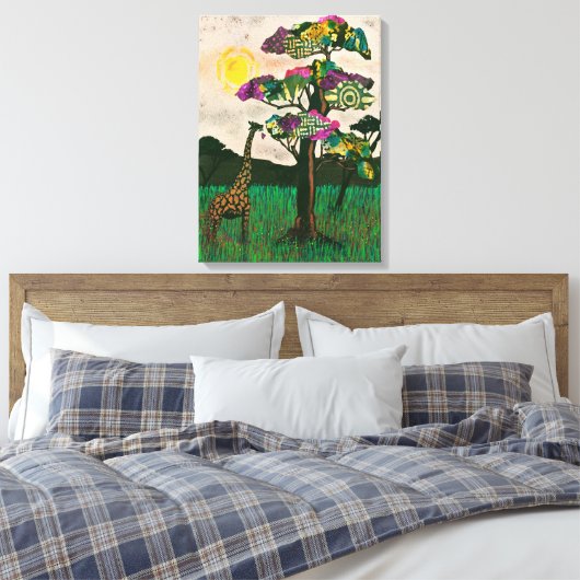 Giraffe op de Planes van Afrika Canvas Afdruk (Insitu (Slaapkamer))
