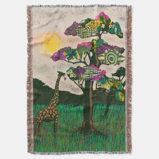 Giraffe op de Planes van Afrika Deken (Voorkant Verticaal)