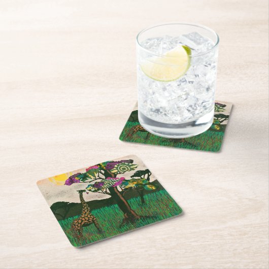 Giraffe op de Planes van Afrika Kartonnen Onderzetters (Insitu)