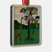 Giraffe op de Planes van Afrika Metalen Ornament (Rechts)
