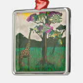 Giraffe op de Planes van Afrika Metalen Ornament (Links)