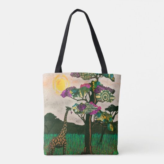 Giraffe op de Planes van Afrika Tote Bag (Achterkant)
