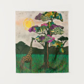 Giraffe op de Planes van Afrika Wandkleed (Voorkant)