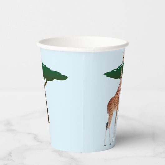 Giraffe op de Savanna Papieren Bekers (Rechts)
