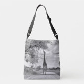Giraffe op de weg crossbody tas (Achterkant)