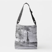 Giraffe op de weg crossbody tas (Voorkant)
