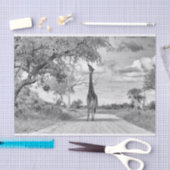 Giraffe op de weg tissuepapier (Craft)