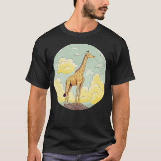 Giraffe op een bergtop t-shirt