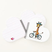 Giraffe op een fiets – met de hand getekende potlo notitieboek (Binnen)