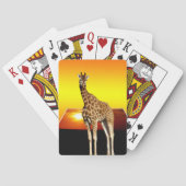 Giraffe op een gouden zonsondergang, pokerkaarten (Achterkant)