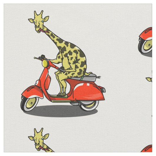 Giraffe op een retro bromfiets stof (Close Up)
