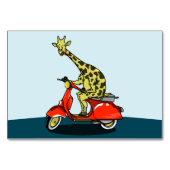 Giraffe op een rode scooter kaart (Voorkant)