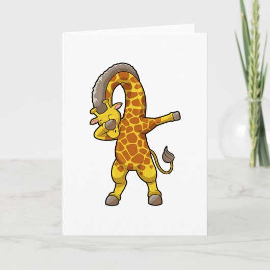 Giraffe op Hip Hop Dance Dab Kaart (Voorkant)