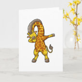 Giraffe op Hip Hop Dance Dab Kaart (Gele Bloem)