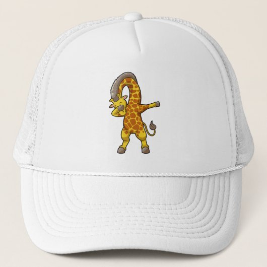 Giraffe op Hip Hop Dance Dab Trucker Pet (Voorkant)