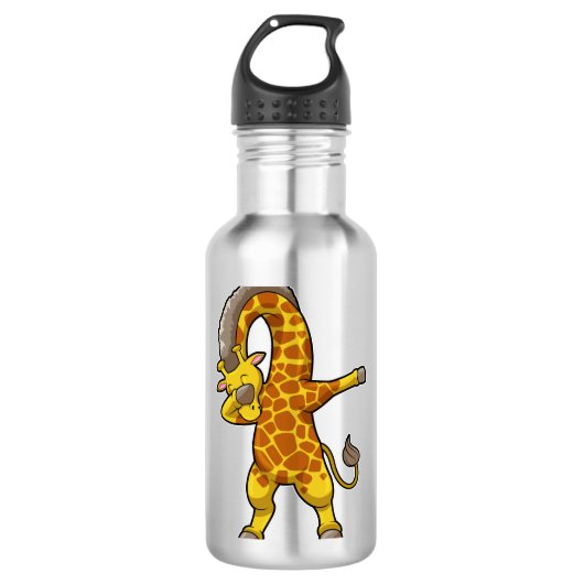 Giraffe op Hip Hop Dance Dab Waterfles (Voorkant)