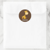Giraffe op maat geprezen schoolleraar safari brown ronde sticker (Tas)