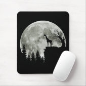 Giraffe op Moon Halloween Gift voor haar Muismat (Met muis)