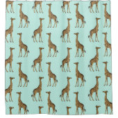 Giraffe op Parade Douchegordijn (Voorkant)