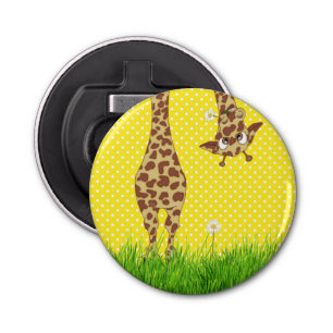 Giraffe op poka-punten met Daisy Button Flesopener