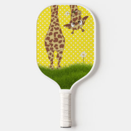 Giraffe op poka-punten met Daisy Pickleball Paddle