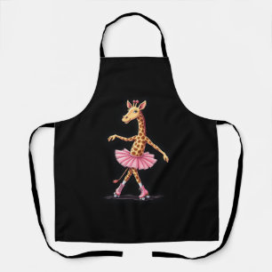 Giraffe op roller Schaatsen in roze tutu Tanktop Schort