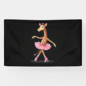 Giraffe op roller Schaatsen in roze tutu Tanktop Spandoek (Horizontaal)