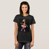 Giraffe op rollerschaatsen in roze tutu tanktop (Voorkant volledig)