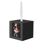 Giraffe op rollerschaatsen in roze tutu tanktop decoratie (Achter hoekig)