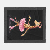 Giraffe op rollerschaatsen in roze tutu tanktop fleece deken (Voorkant (Horizontaal))