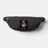 Giraffe op rollerschaatsen in roze tutu tanktop heuptasje (Liggend)