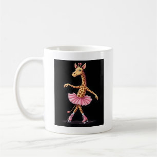 Giraffe op rollerschaatsen in roze tutu tanktop koffiemok